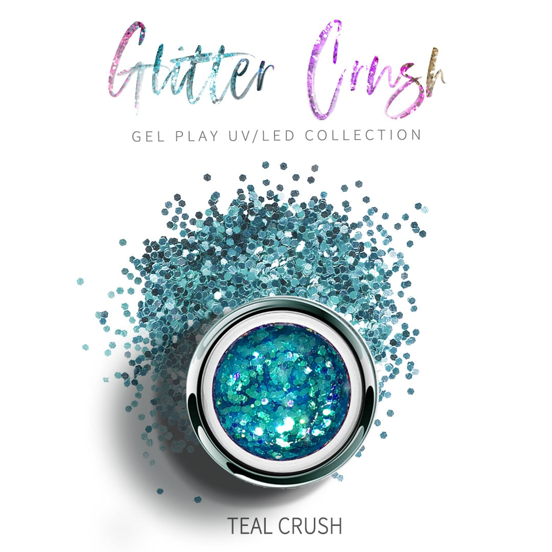 UV/LED GEL PLAY - GLITTER TEAL CRUSH 4gm   