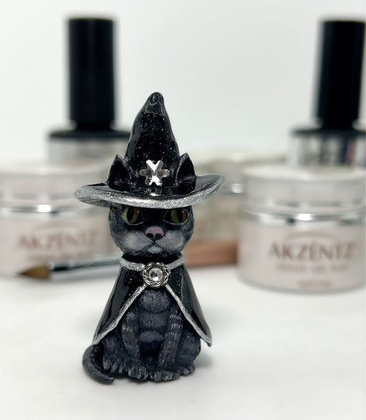 Mixed Media/Fantasy Halloween Cat Figurine